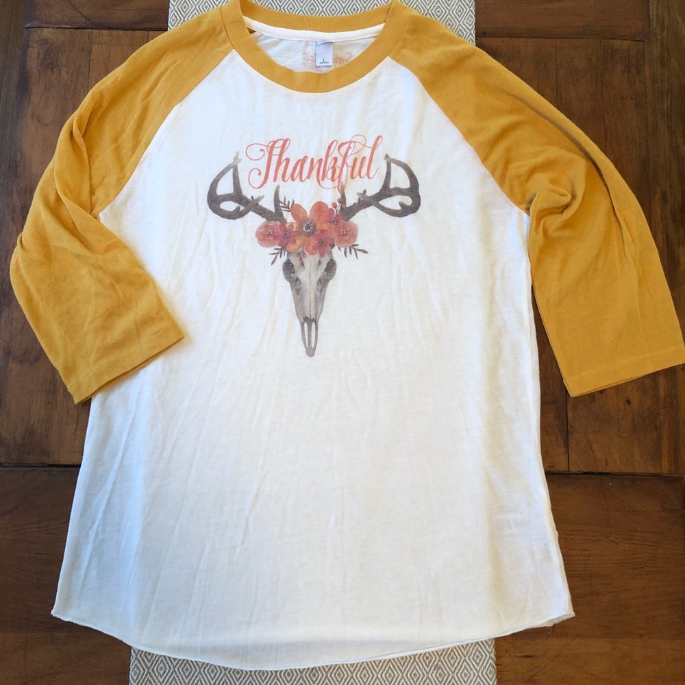 “Thankful” bull skull shirt